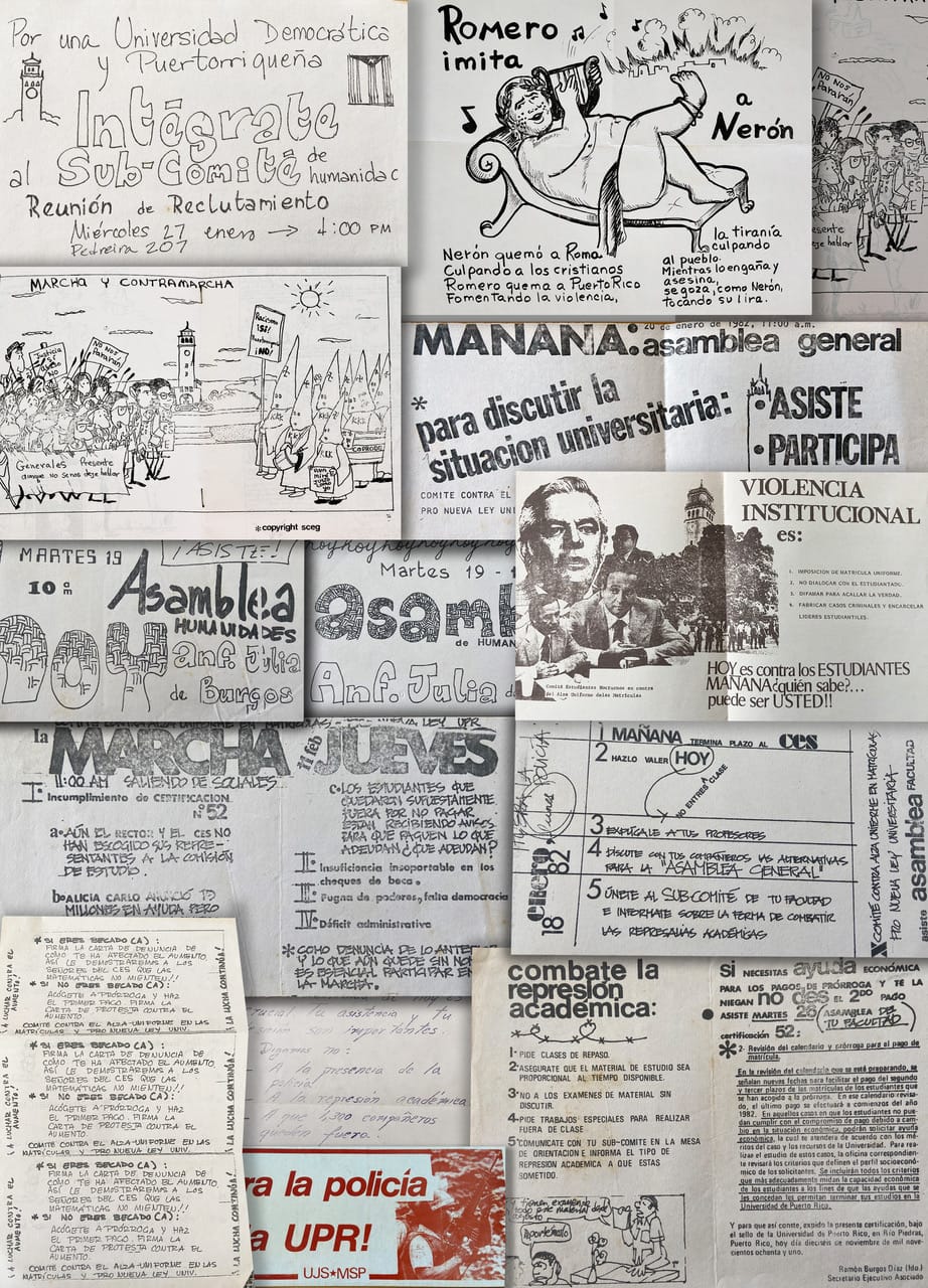 Collage of fliers