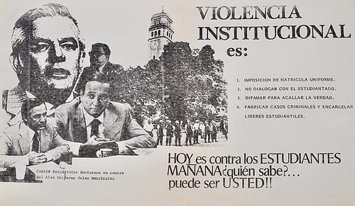 Poster about institutional violence